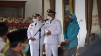 Usai Dilantik di Grahadi Surabaya, Bupati dan Wakil Bupati Ponorogo H. Sugiri Sancoko dan Hj. Lisdiarita di Sambut di Rumah Dinas Bupati
