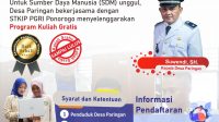 Untuk SDM Yang Unggul, Pemdes Paringan Gandeng STKIP PGRI Ponorogo Gelar Program Kuliah Gratis
